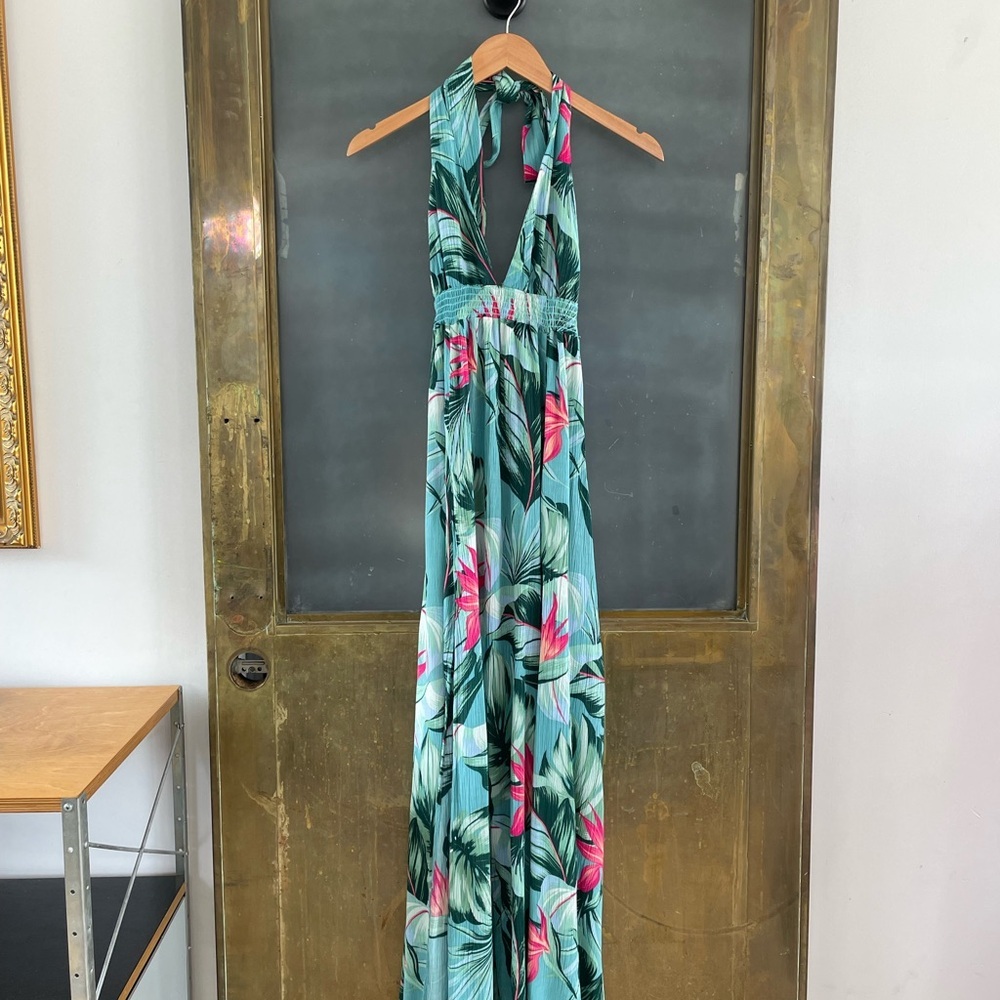 Show Me Your Mumu Tropical Hawaiian Halter Maxi Vacation dress